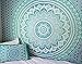Ombre Tapestry Wall Hanging, Mandala Tapestry College Dorm Tapestry Mandala Tapestry Dorm Decor Indian Hippie Tapestry Bohemian Bedspread Bedding Beach Tapestry (Queen ( 84X85 inches approx), Green)