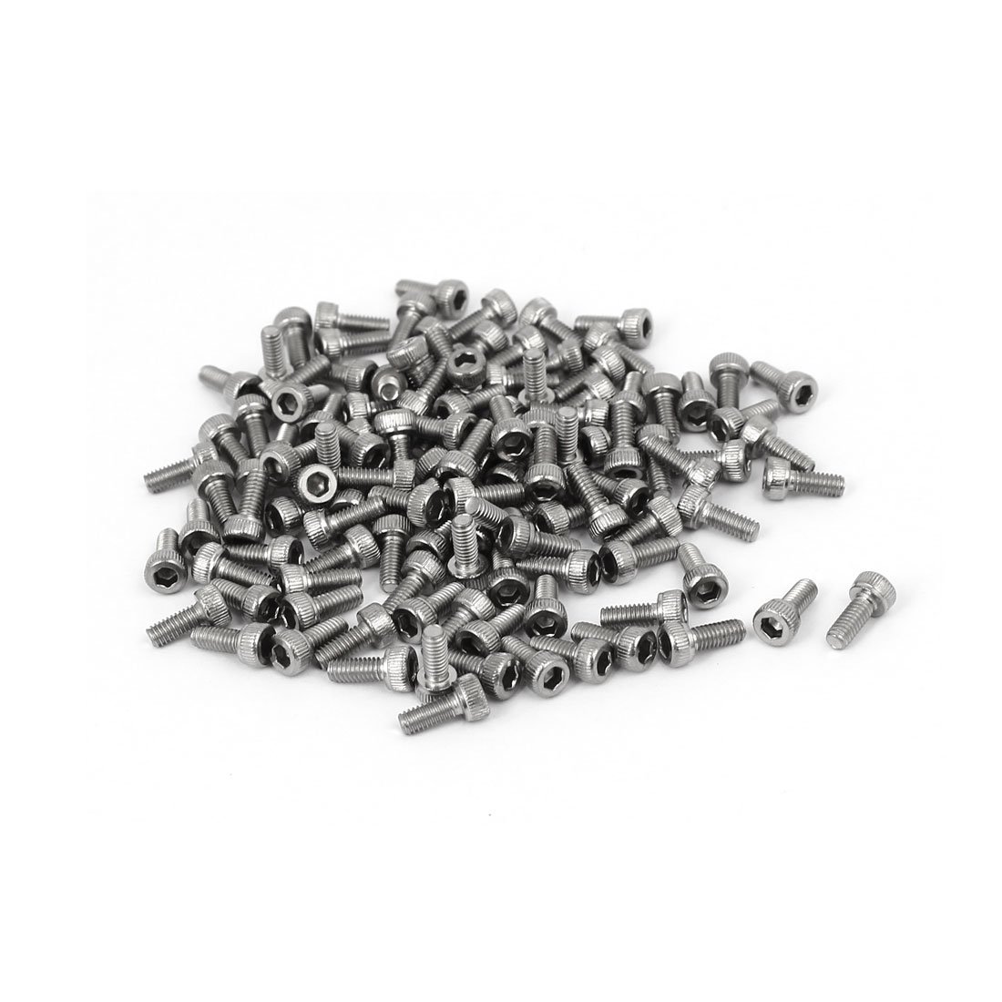 uxcell M2.5 x 6mm Thread 304 Stainless Steel Hex Socket Head Cap Screw DIN912 120pcs