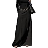 Women's Long Maxi Skirt Elegant High Waist H Line Long Straight Maxi Skirts for Women Casual Floor Pencil Skirt with Pockets