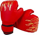 Hwtcjx Kids Boxing Gloves Red 6 oz 3-12 Years PU Foam 23x15 cm