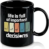Slugeren Golf Gifts for Men, Life is Full of Important Decisions Golf Coffee Mug 10 Oz, Gift for Golfers, Fathers Day Christmas Birthday Gifts for Dad Uncle Men