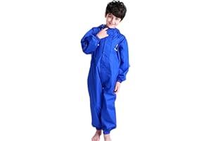 Kids Toddler Rain Suit Waterproof Coverall Unisex One Piece Rainsuit Muddy Buddy Jumpsuit for 2-13Y