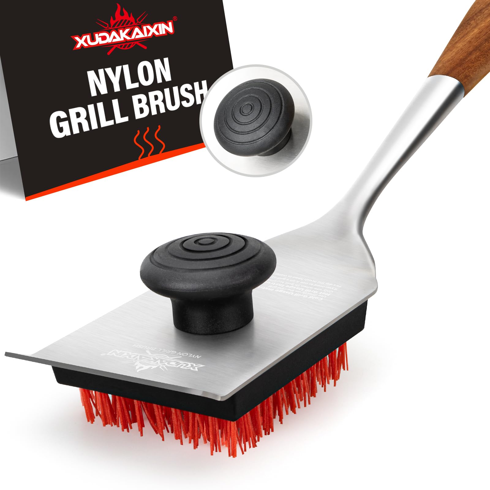 Photo 1 of **MISSING PIECES** XUDAKAIXIN Grill Brush and Scraper, Dual Grip Design,Extra Strong BBQ Cleaner Accessories,Safe Nylon Bristles Barbecue Triple Scrubbers Cleaning Brush for Cast Iron Grates/Porcelain/Charcoal Grill