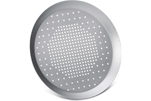 Beasea Pizza Pans with Holes, 8.5 Inch Food Network Pizza Pan Heavy Duty Aluminum Alloy Round Pizza Tray Perforated Pizza Crisper Pan Pizza Baking Tray Bakeware for Home Restaurant Kitchen Air Fryer