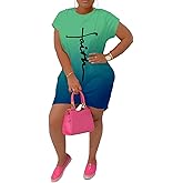 PINSV Women's Casual Summer T Shirt Dresses Short Sleeve Tunic Dress with Pockets