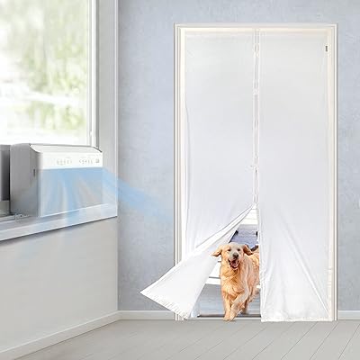 MAGZO Upgrade TPU Thermal Magnetic Door Curtain 48x80, Door Curtain Insulated for AC Heater Room Kitchen Enjoy Cool Summer Warm Winter Privacy Fit Your Door Size Up to 48x80 Inch, White