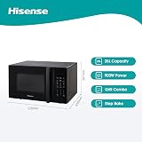 Hisense H28MOBS8HGUK 28L Microwave With Grill - Black, 900W Power view 3
