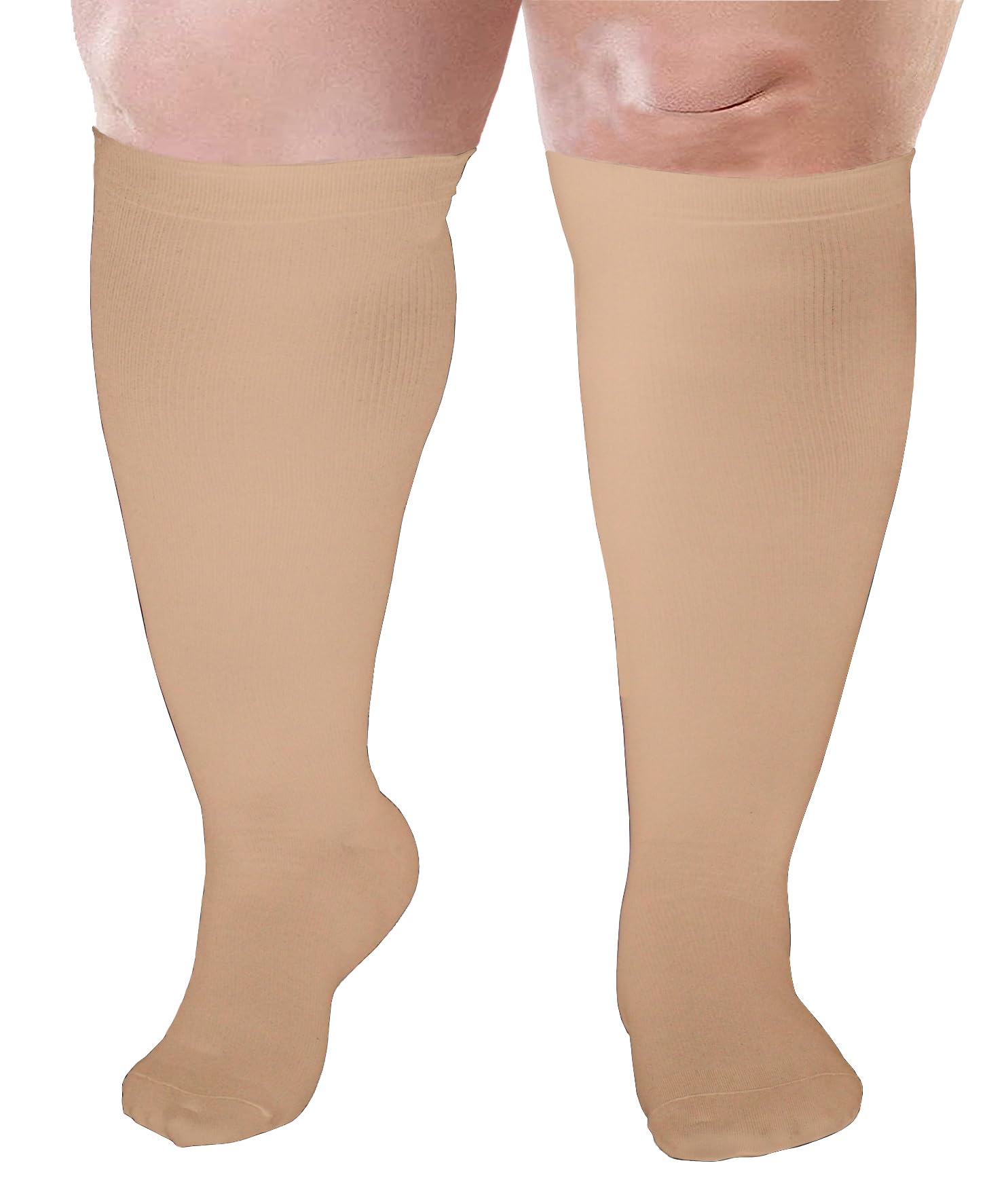 Plus Size Compression Sock for Men and Women Wide Calf, Graduated Compression Stockings for Flight Travel Running Pregnancy Sports Edema Nurse Seniors Fitness Athletic 20-30 mmHg 1 Pair