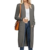 GRACE KARIN Women's 2026 Trendy Long Cardigans Sweater Lightweight Open Front Long Sleeve Maxi Duster Coats with Pockets