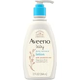 Aveeno Baby Daily Moisture Body Lotion for Sensitive Skin, Hypoallergenic Moisturizing Baby Lotion with Nourishing Oatmeal to Deeply Moisturize Baby's Skin, Fragrance-Free, 12 fl. oz