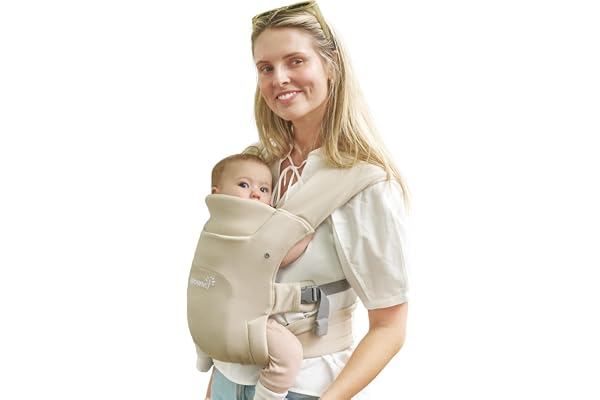 GROWNSY Baby Carrier Newborn to Toddler, Cozy Baby Wrap Carrier, Ergonomic Newborn Carrier with Head Support (Beige)