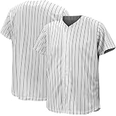 Atonmore Mens Womens Blank Plain Button Up Baseball Jersey Hip Hop Sports | Mens and Womens Personalized custom Button down sports uniforms, personalized team apparel for party daily wear