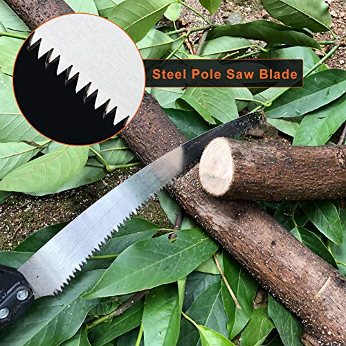 Buyplus Manual Pruning Pole Saw 12 Foot Hand Pruning Saw For Tree Trimming, High Reach Tree