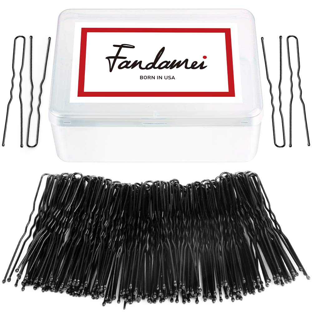 U Shaped Hair Pins, FANDAMEI 120 Pack Bun Hair Pins with Storage Box, Black (6 cm/2.36 Inches) : Beauty