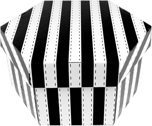 2ud. CAJA SOMBRERERA RAYAS 20X12CM.: Amazon.es: Oficina y papelería