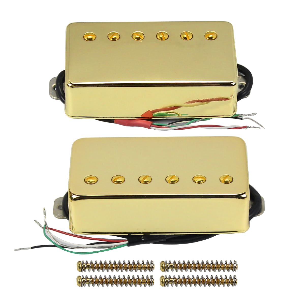 FLEOR Humbucker Double Coil Pickups Neck and Bridge Pickup Ceramic Magnet Compatible with LP Style Electric Guitar for Guitar Parts Replacement Gold