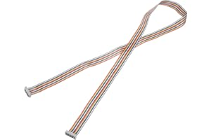 MECCANIXITY IDC Rainbow Wire Flat Ribbon Cable 2.54mm Pitch 20 Pin Connection Line FC Dual Female Gray Connector for DIY Expe