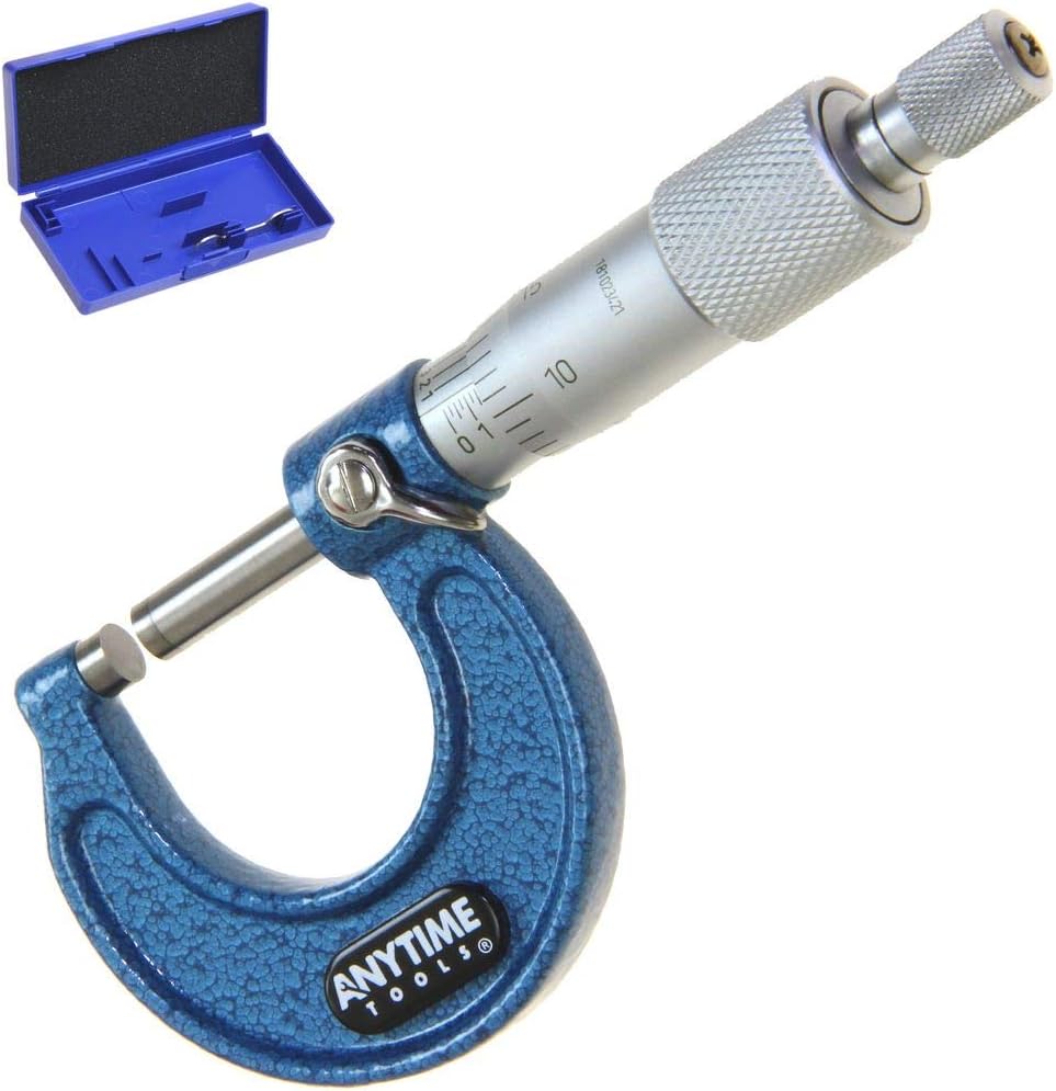 Anytime Tools Micrometer 0-1" /0.0001 Outside Premium Precision Machinist Tool
