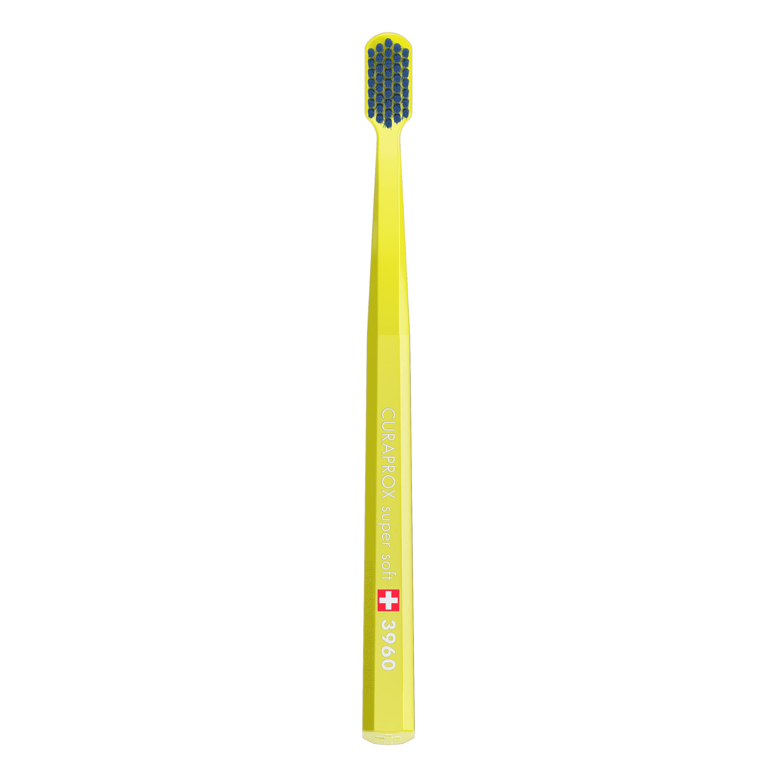 Curaprox CS 3960 Super Soft Toothbrush – Adult Tooth and Gum Care | Super Soft Curen® Bristles for Gentle Cleaning | Yellow-Blue, Single Pack | Made in Switzerland