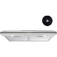 FIREGAS Under Cabinet Range Hood 30 inch, Ducted/Ductless Convertible Kitchen Hood Over Stove Vent, LED Light, 3 Speed Exhaust Fan, Reusable Aluminum Filters, Push Button, with Charcoal Filter