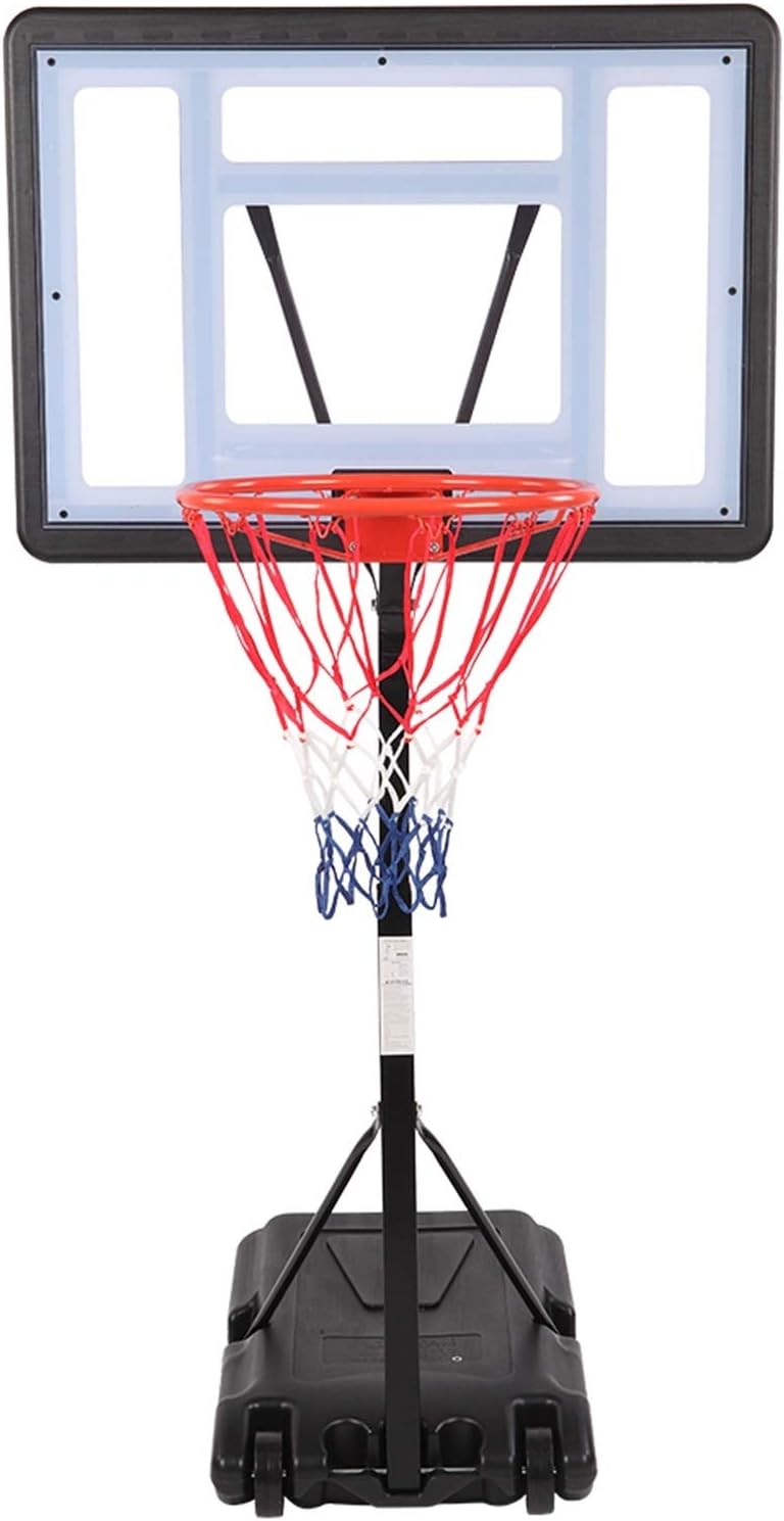 RICHU Basketball Hoop Stand, Portable Movable PVC Transparent Backboard Basketball Stand (Basket Adjustment Height 45''-53'') Maximum Applicable for 7# Ball : Sports & Outdoors