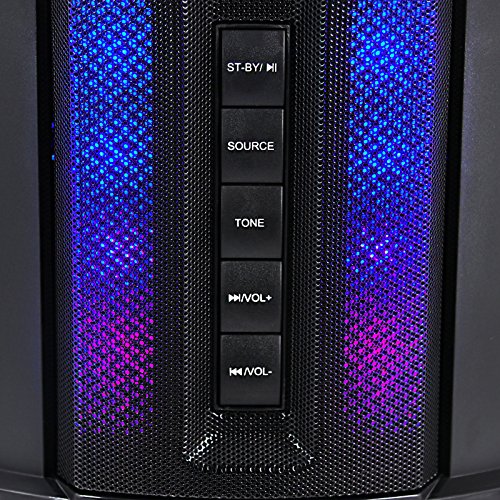 beFree Sound 2.1 Channel Multimedia Wired Speaker Shelf System with Sound Reactive LED lights and USB Input - Thumbnail 4