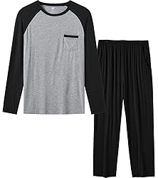 MoFiz Men's Sleep Sets,Modal Pajamas Set Ultra Thin