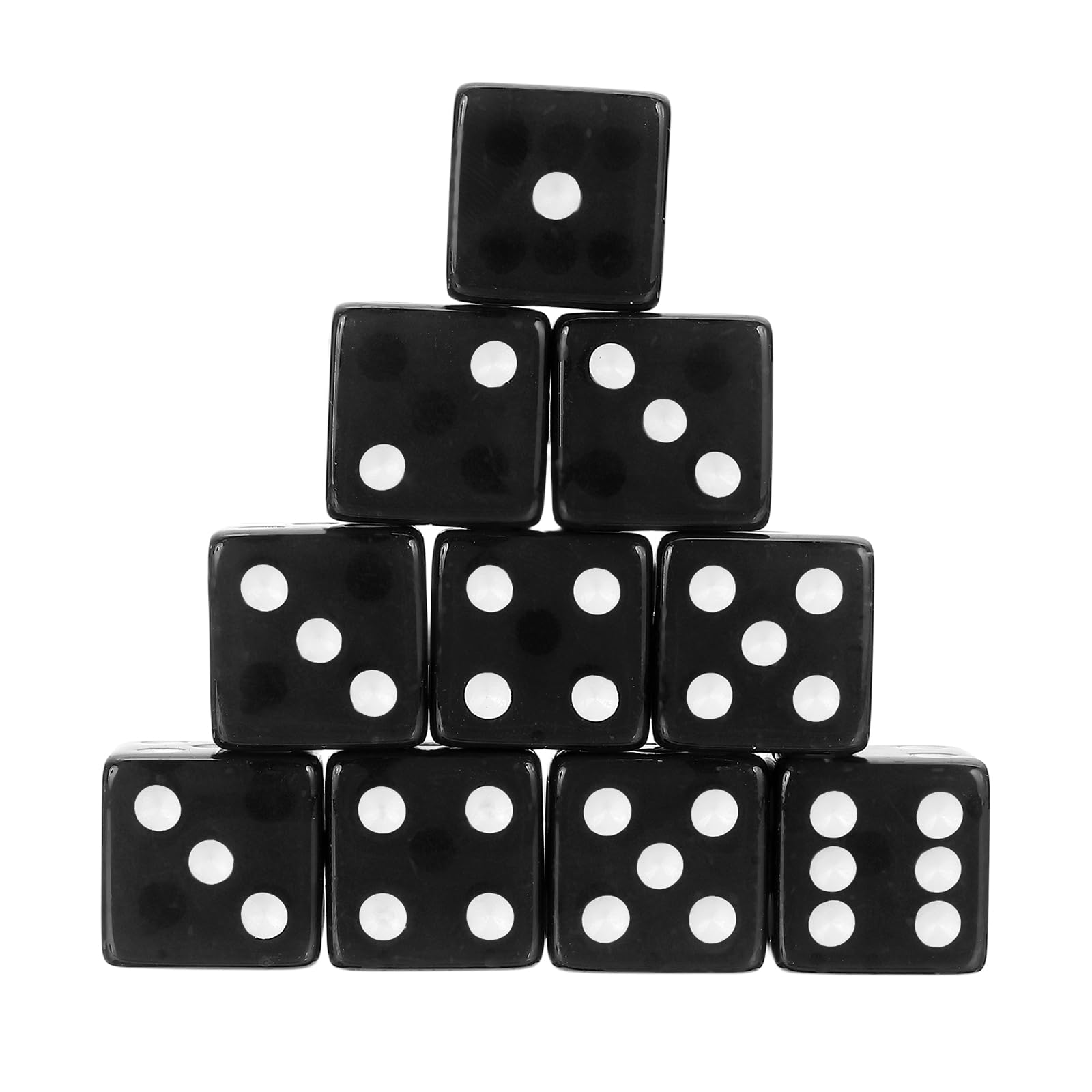 sourcing map 100Pcs Acrylic Dice, 19mm/0.75" Translucent D6 Dice, 6 Sided Square Rounded Edge for Board Table Games Birthday Theme Party Supply, Black — image 1