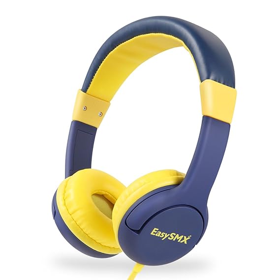 EasySMX Leicht-Kopfhörer, Kinderkopfhörer mit Laustärkebegrenzung, verstellbare Headset für iPod iPad iPhone(3.5mm) Handy Tab