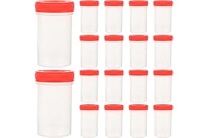 Baluue 60ml Plastic Specimen Cups with Leak-Proof Lids for Medical Use, Suitable for Urine Samples and Laboratory Testing (Ra