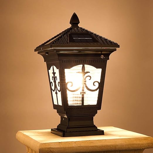 Hdmy Solar Column Light Outdoor Stud Wall Waterproof Light Square