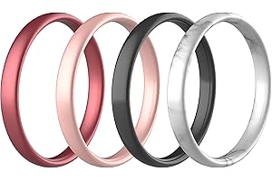 icooci 10/6/4 Packs Engagement Rings Women, Thin and Stackable Rings Silicone Women Wedding Bands，Rubber Promise Rings for Gi