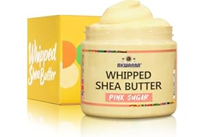 AKWAABA Yellow Whipped Shea Butter (Pink Sugar) - Nourishes, Moisturizes & Soothes | Pure Shea Butter | No Dyes & Parabens | 12 oz / 340 g