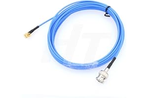HangTon Male BNC to 90-Degree Microdot 10-32 Cable for Accelerometer Transducer Acoustic Vibration Test (5m, Angled)