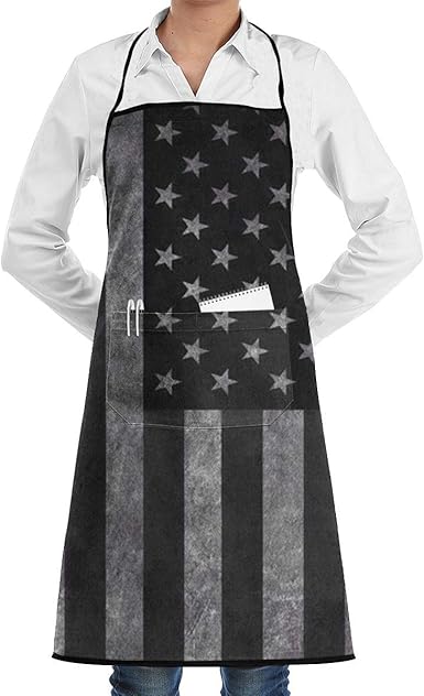 Schwarze USA-Flagge für Küche, Kellner oder Service, 1 Taschen, schwarz