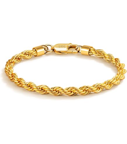 Amazon.com: LELOUCHY 925 Sterling Silver Chain Bracelet for Men
