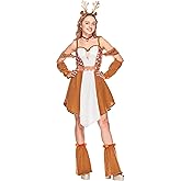 EraSpooky Women’s Festive Reindeer Costume - Holiday Party Dress with Antler Headband