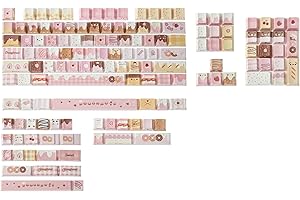 KiiBOOM Dough Fluff Keycap Set, 144/143 Keys, MOA/Cherry Profile PBT Keycaps for Mechanical Keyboard, Compatible with ANSI/IS