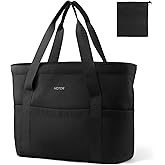 HOTOR Tote Bag for Women - Foldable Lightweight Tote Bags with Zipper, Large Shoulder Bag Top Handle Handbag for Travel, Work