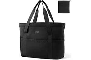 HOTOR Tote Bag for Women - Foldable Lightweight Tote Bags with Zipper, Large Shoulder Bag Top Handle Handbag for Travel, Work