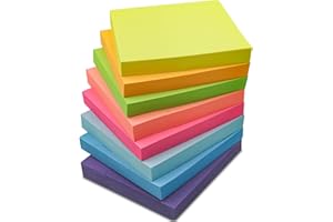 Sticky Notes 3x3, 8 Pack Sticky Pads 100 Sheet/Pad, Bulk Sticky Note Pads, Multicolor Self-Sticky Notes Pad - Teacher Classroom Must Haves, Back to School and Office Supplies Blank Desk Note Pads.