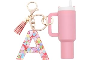 Altally Mini Tumbler Keychain Chapstick Holder,Cute Stanley Cup Charms For Backpack Initial Letter Keychains For Women Girls