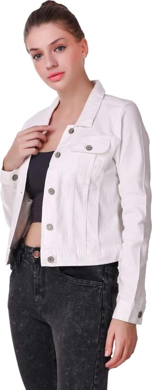 c.cozami full sleeves solid women's denim jacket