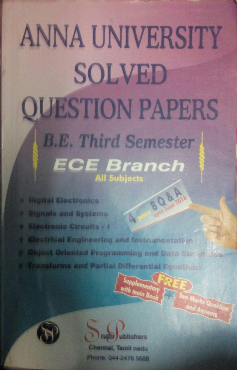 Amazon In Buy Anna University Solved Question Papers Be Ece 3rd Semester Book Online At Low Prices In India Anna University Solved Question Papers Be Ece 3rd Semester Reviews Ratings