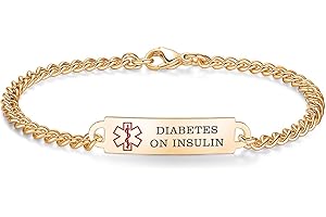 AOAMID 6.5"-8.5" Medical alert id bracelets for Women Stainless steel Medical Emergency Bracelets Free engraving