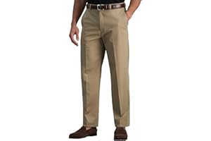 Haggar Men's Premium No Iron Khaki Classic Fit Flat Front Casual Pant (Regular and Big & Tall Sizes)