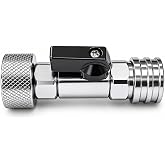 Qianlotushan 3/4" GHT to 1/4" Quick Connect Adapter with Shut Off Valve (with Switch, No Nozzle)