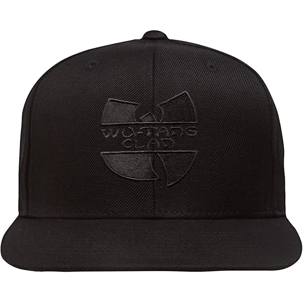 Wu-Tang Clan World Wide Logo Black Snapback Cap, Black, One Size