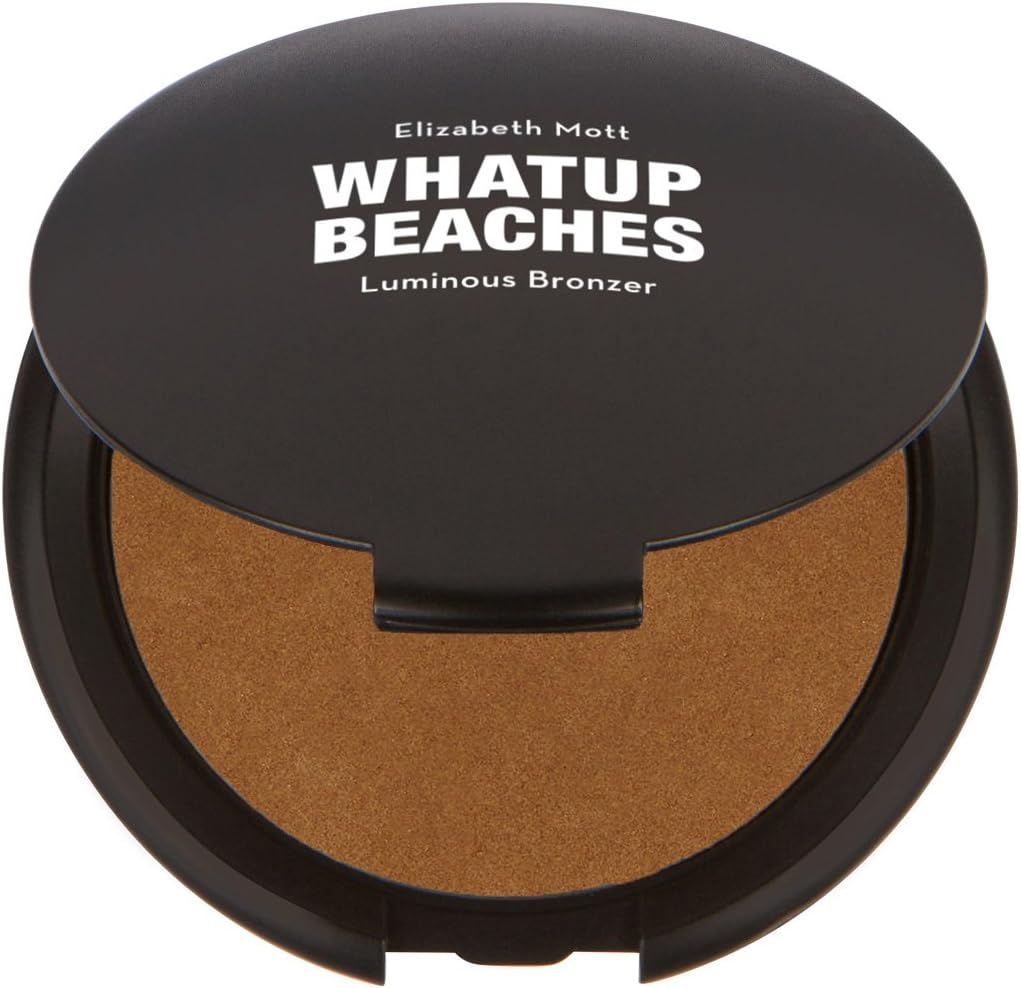 Fine, Lightweight Bronzer Powder for Face: Elizabeth Mott Whatup Beaches Facial Bronzing Powder for Contouring and Sun Kissed Coverage - Cruelty Free Makeup and Cosmetic Products - Luminous,10g