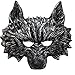 Himine Halloween Black Teeth Gray Wolf's Head Mask